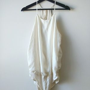 White Tie Neck Bodysuit Tank - Abercrombie & Fitch